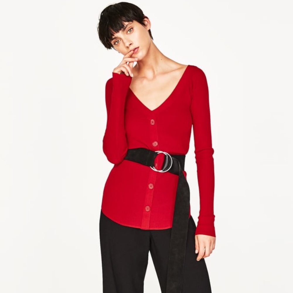 Zara Red Cardigan